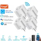 Tuya Smart Plug Wi-Fi розетка ЕС 10A Функция времени Tuya приложения SmartLife Управление работает с Alexa и Google Assistant