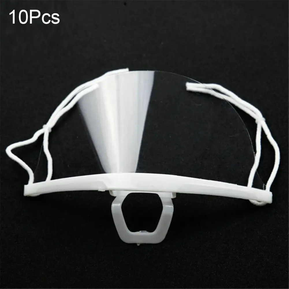 

10Pcs Safety Face Shield Special Anti-Saliva Visor Protective Anti-Fog Anti-Splash Transparent Food Face Shield For Mouth Nose