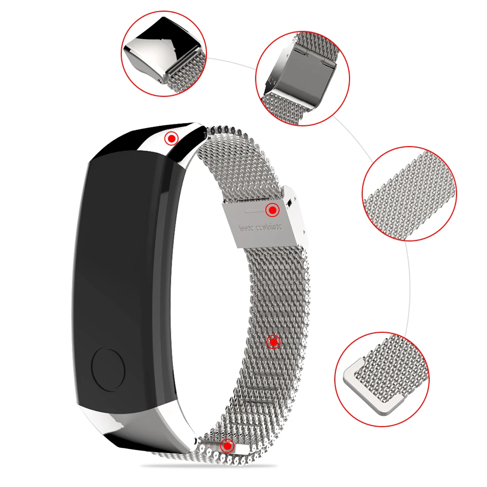 

Milanese Metal Strap For Hua wei Honor Band 3 Smart Watch Stainless Steel Bracelet Wristband Smart Accessories