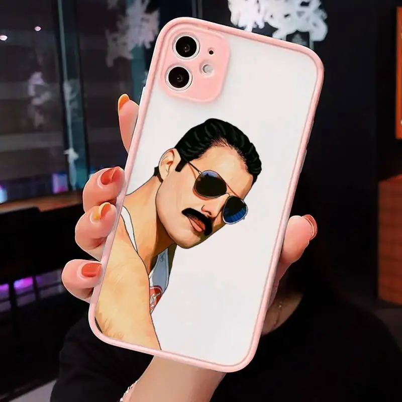

Freddie Mercury Queen band luxury Phone Cases shell matte transparent For iphone 7 8 11 12 plus mini x xs xr pro max cover