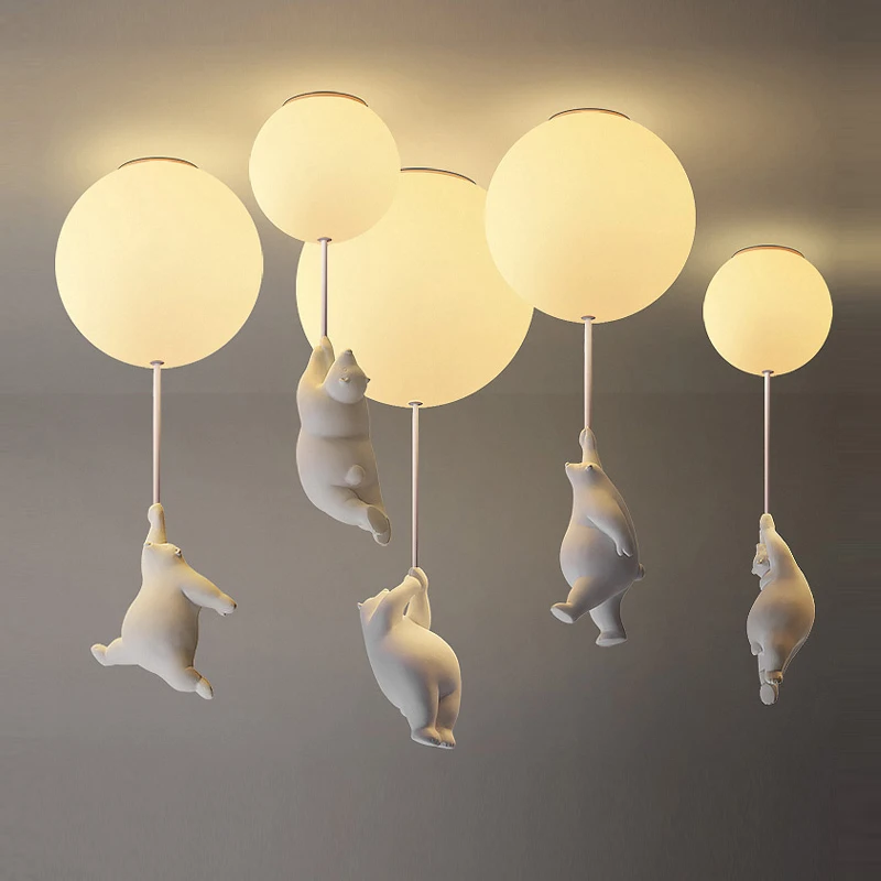 $25.70 Balloon ceiling light Children kids lamp Bedroom child ceiling lamp polar bear astronaut lamp Decor LED Baby Boys Girl Room Lamp