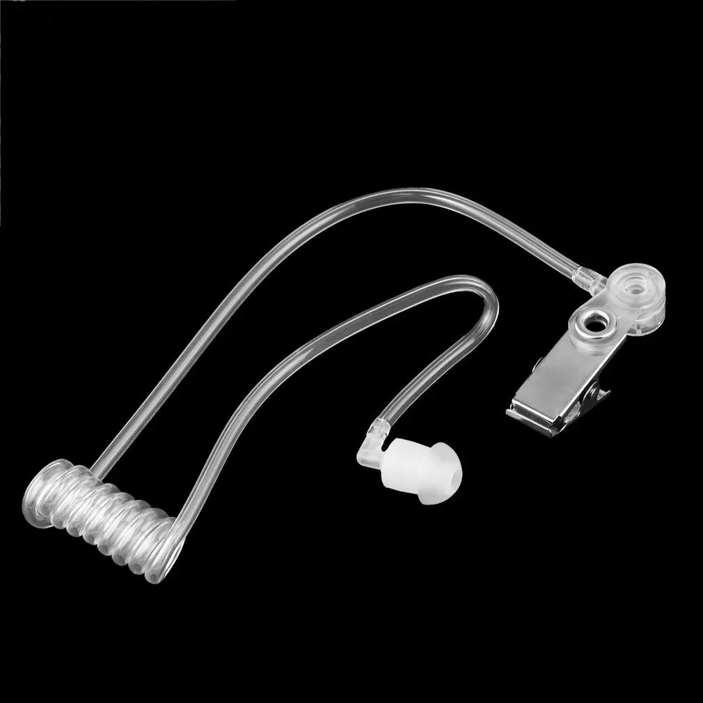 ordinary 3 5mm single listenreceive only covert acoustic tube earpiece headset for two way radio speaker mic microphone free global shipping