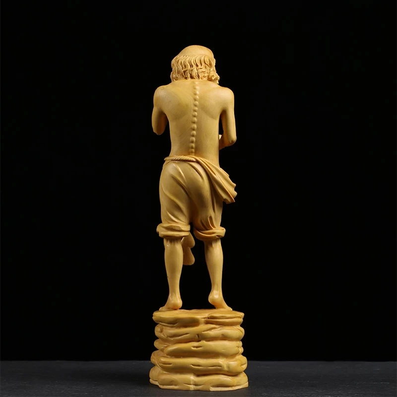 Статуэтка из цельной древесины 23 см Lohan скульптура Будды коллекция фэн-шуй