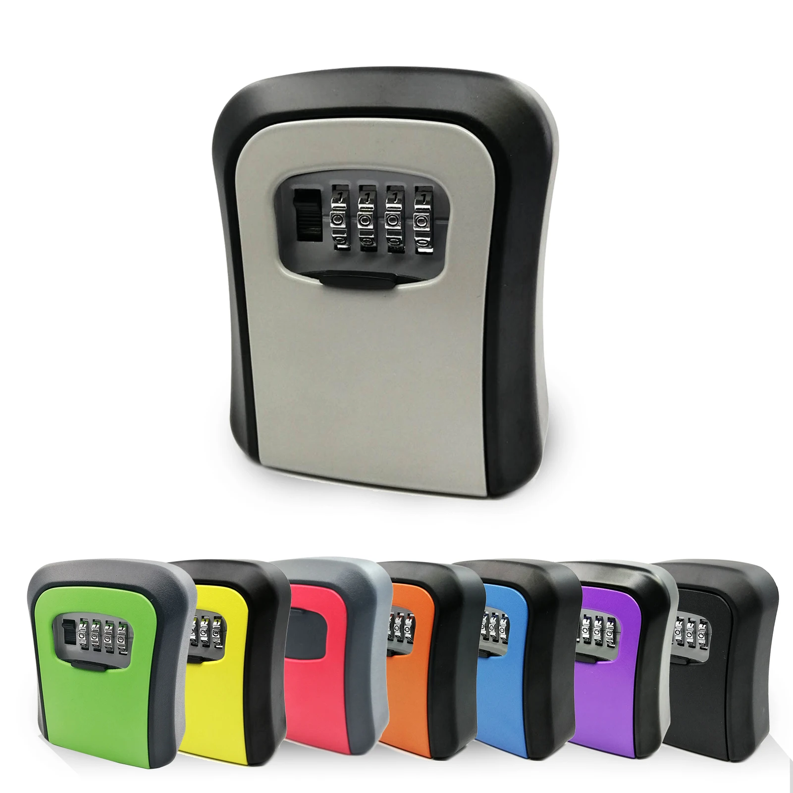 Замок с ключом коробка настенное крепление Алюминий сплав 4 разрядный Комбинации