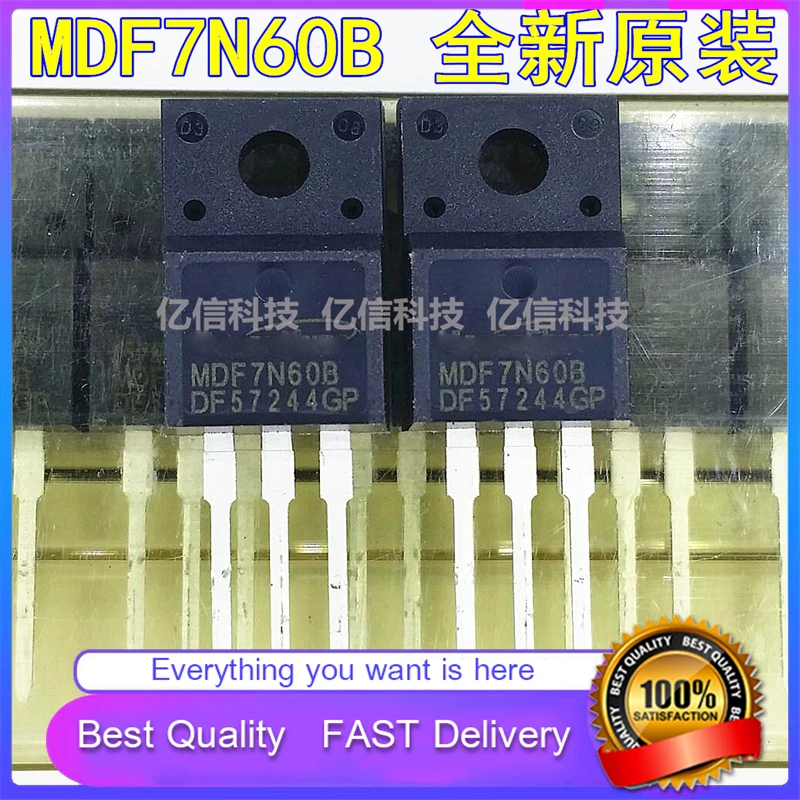 10 шт./лот новый оригинальный транзистор полевого эффекта MDF7N60B 7N60 7A600V TO220F хорошего