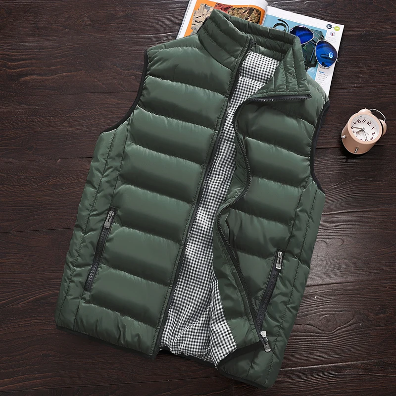 Vest Men 2019 New Autumn Winter Warm Sleeveless Jacket Waistcoat Men's Fashion Casual Coats Mens 5XL | Мужская одежда