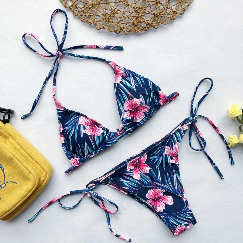 NAIDEY сексуальный бикини с принтом 2020 Женский бандажный купальник стринги пуш ап