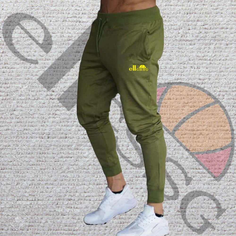 

2021 Men Thin Breathable Sports Pants Solid Color Printing Simple Wear-Resistant Jogging Sports Pants Fashion Brand Men Trousers