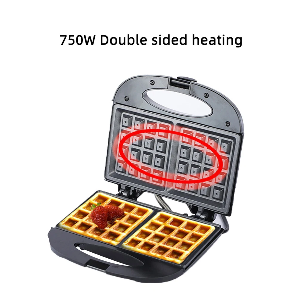 Murah 220V Listrik Pembuat Wafel Dapur Memasak Sisi Ganda Pemanasan Kue Telur Oven Mesin Sarapan Wafel Panci Antilengket Loyang