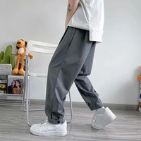 drawstring pants mens summer thin section korean style trend new casual pants loose drape trousers nine point pants