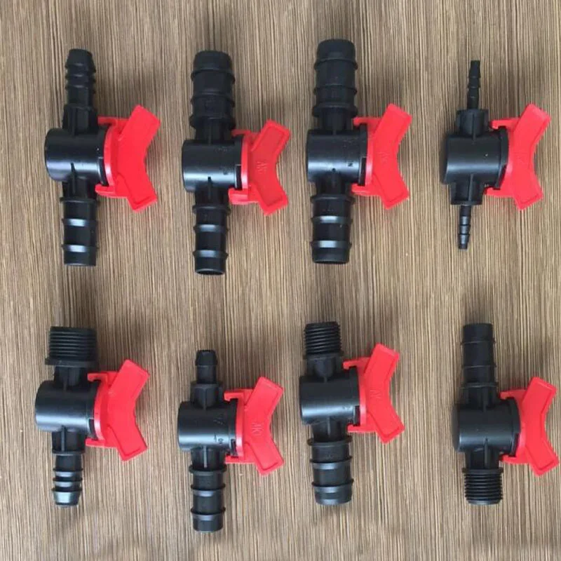 Горячая 5 шт. Пластик 16 мм Диаметр орошения воды шланг Клапан переключатель