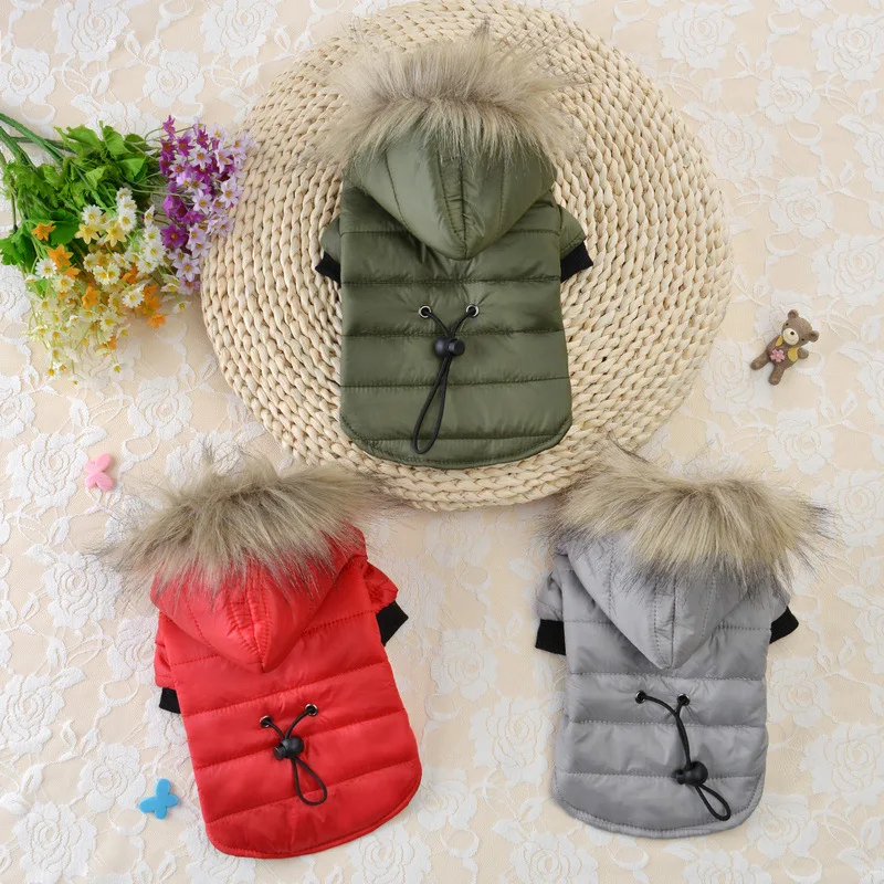 

Pet Cats and Dogs Winter Warm Down Jacket Jacket Medium and Small Dog Chihuahua Hooded Clothes Lightweight Hoodie