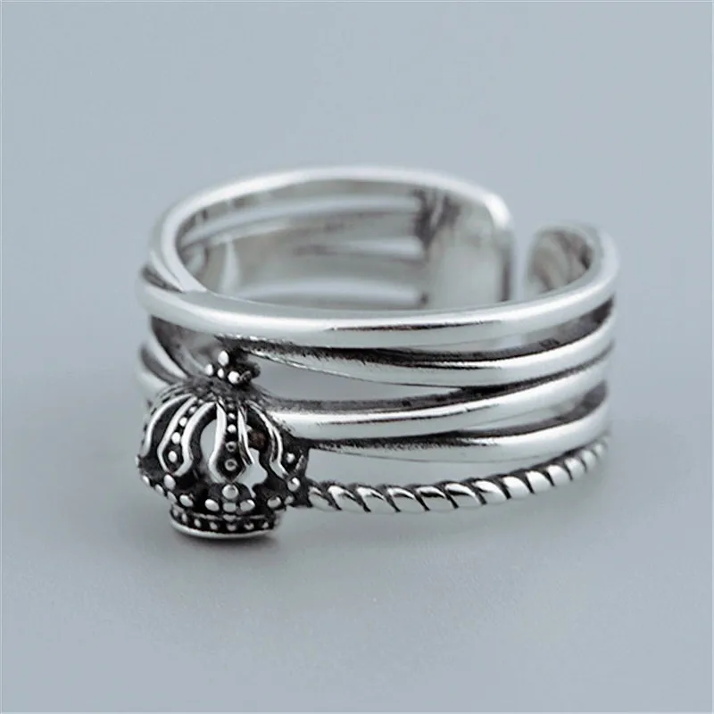 

Винтажное кольцо из тайского серебра, с короной