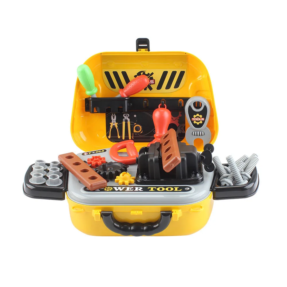 

29pcs Durable Pretend Play Entertainment For Toddlers Construction Toys Plastic With Belt Box Kids Tool Set Anti Stress Hobbies