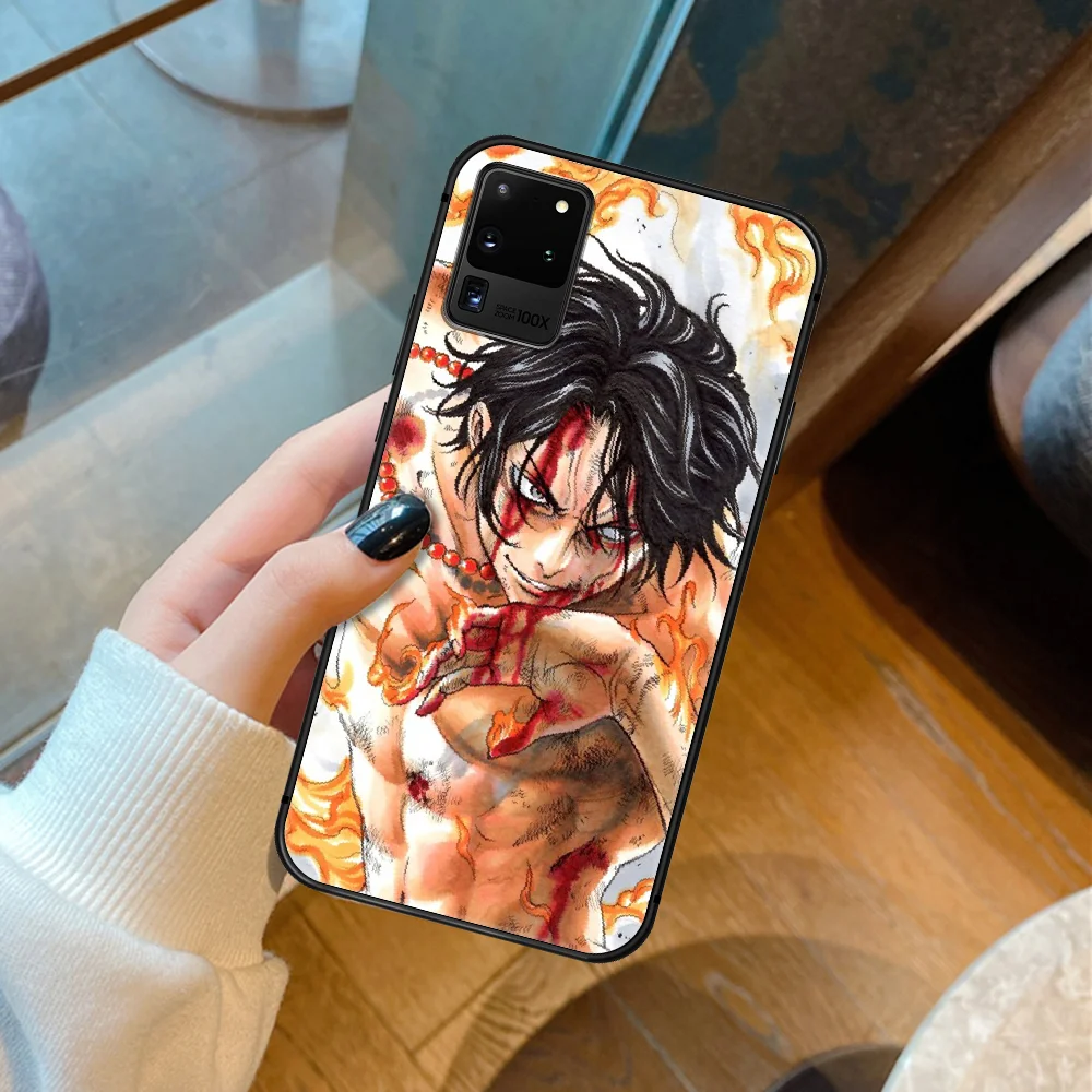 

Anime ONE P-PIECES Luffy Phone Case For Samsung Galaxy S 6 7 8 9 10 E 20 UITRA FE 21 Edge Note 8 9 10 Plus black Waterproof