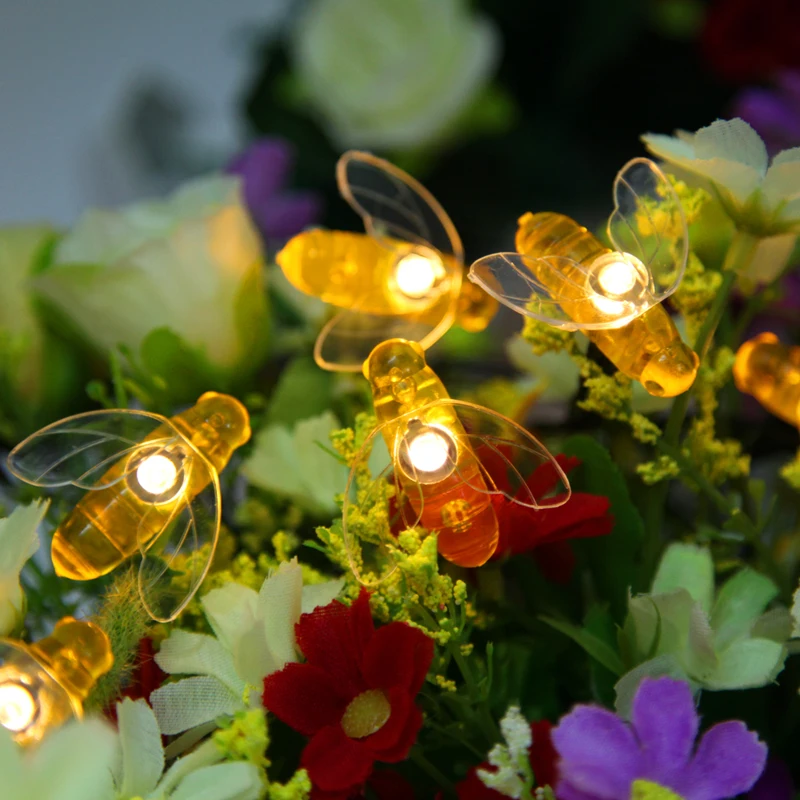 Цветная СВЕТОДИОДНАЯ Гирлянда в виде пчелы Рождественская гирлянда для свадьбы