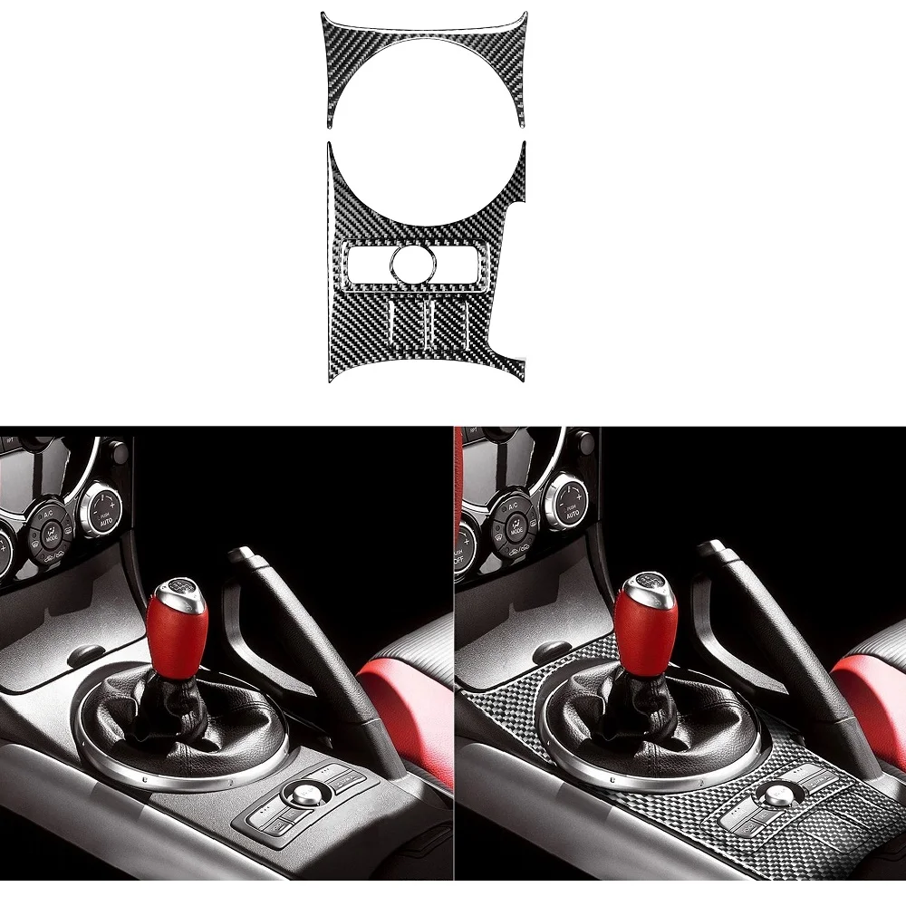 Gear Shifter Surround Carbon Fiber Sticker Automatic Transmission Panel Modified Cover Auto Accessories For Mazda RX8 2004-2008