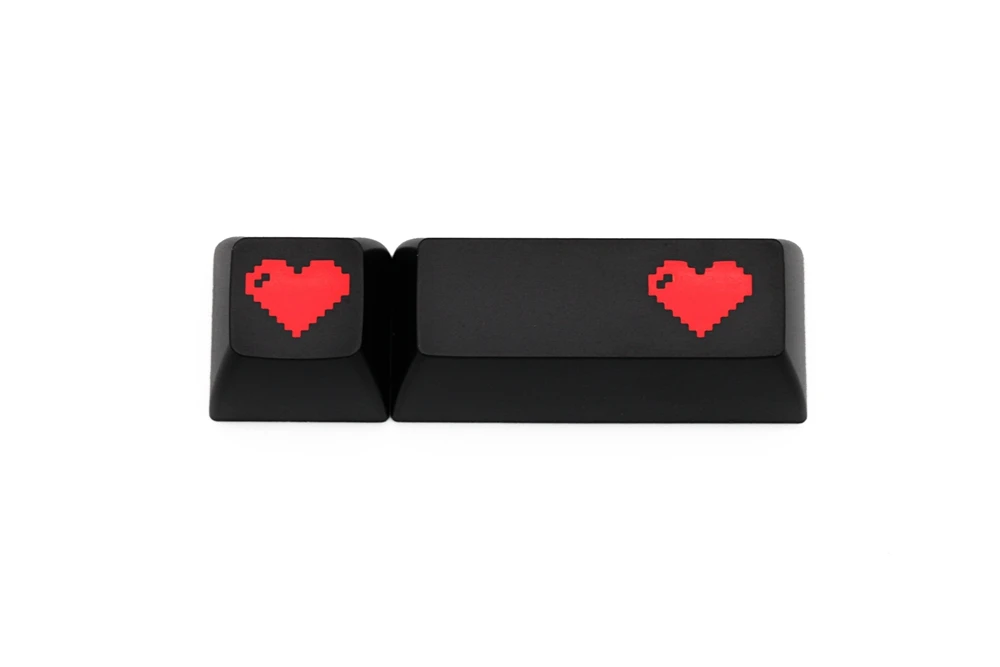 Domikey abs doubleshot keycap pixel heart black red oem dsa sa Вишневый профиль для покера 87 104 gh60 xd64 xd68 xd84 xd75