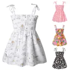 От 1 до 7 лет, платья для девочек, Для детей, на лето, без рукавов, на лямках, хлопковое платье принцессы с цветочным рисунком для девочек; Одежда для детей; Повседневный Сарафан #4