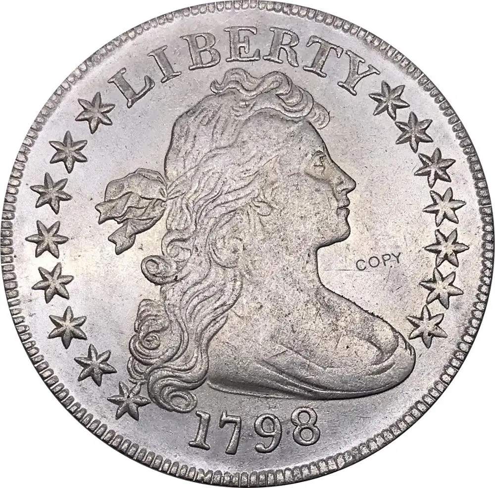 Соединенные Штаты американская монета 1798 15 звезды Liberty драпированное платье бюст
