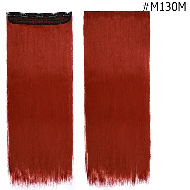dark red Snoilite, длинные прямые накладные волосы на заколках, синтетические волосы, 5 зажимов, цельные термостойкие накладные волосы для женщин - Цвет: dark red
