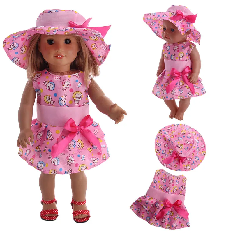 LUCKDOLL маленькое свежее иностранное платье подходит для 18-дюймовых американских