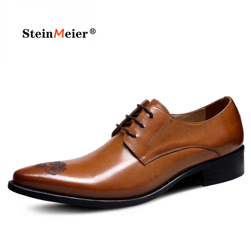 

Mens Formal Shoes Genuine Leather Oxford Shoes For Men Dressing Wedding Men's Brogues Office Lace Up Male Men Shoes 2022