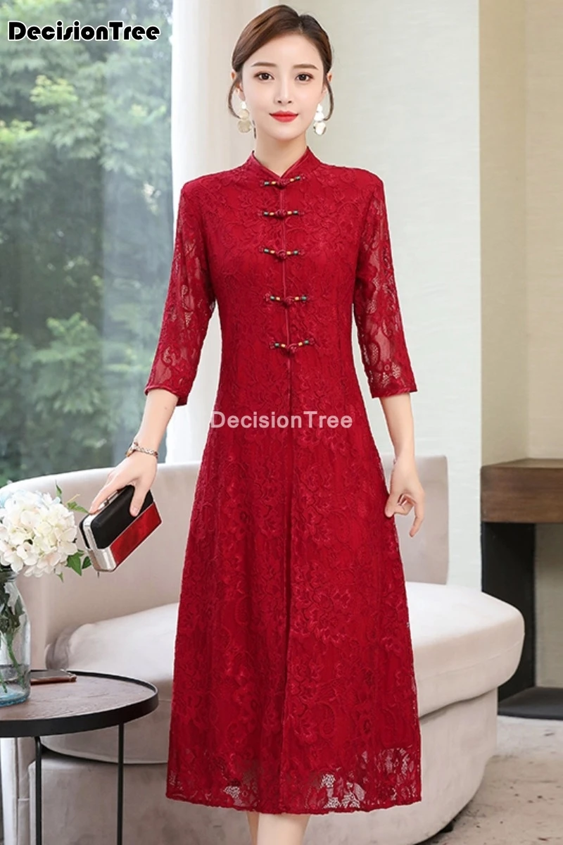 

2021 traditional chinese clothing aodai vietmam clothes floral asian chinese style cheongsam for women ao dai qipao dress