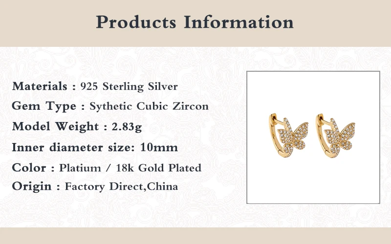 

VINY Silver 925 Jewelry Earrings For Women Butterfly Stud Earrings Gold/Silver Jewelry 2021 Trend Pendientes Mujer Gift
