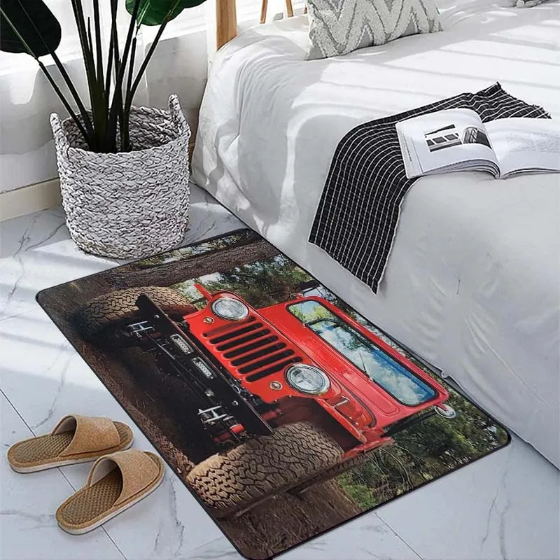 Офисный Декор 1950 Red Willys Jeep коврик с черепом супер мягкие коврики для ванной