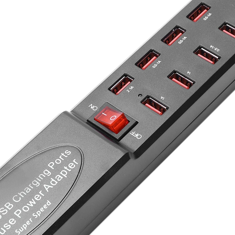 Мульти 10 портов Ac Usb концентратор быстрый блок питания адаптер настенный
