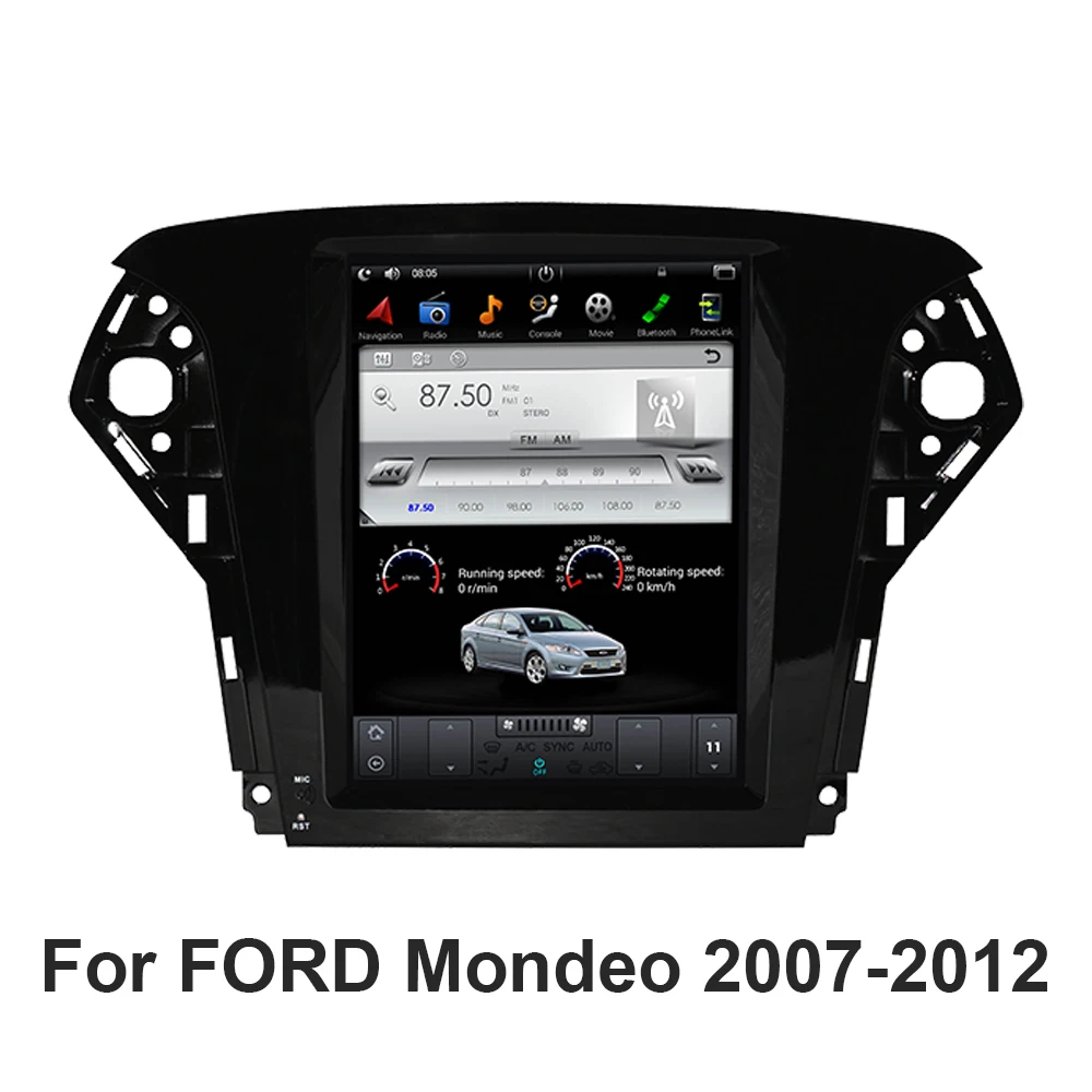 Автомобильный GPS-навигатор на Android 9 0 экран в стиле Теслы для FORD Mondeo 2007-2012 радио