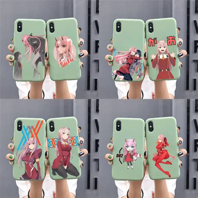 

DARLING in the FRANXX ZERO TWO Phone Case for iphone 13 12 mini 11 Pro Max X XS XR Solid Color For 7 8 6 6S Plus Capa
