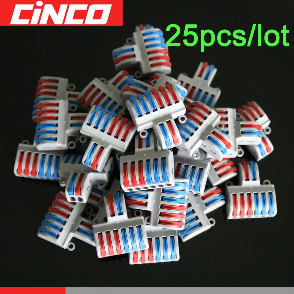 25 шт./лот SPL-62/42New 32 A Mini Fast Wire Connector Push-in проводник Клеммная колодка Универсальный