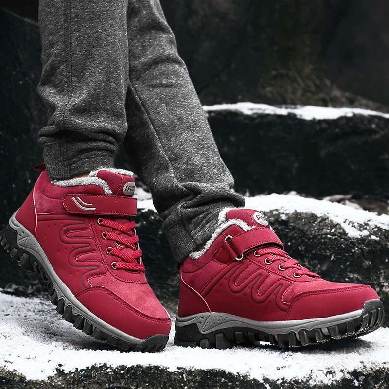 2019 женская обувь на меху зимние повседневные ботинки женские теплые Прогулочные