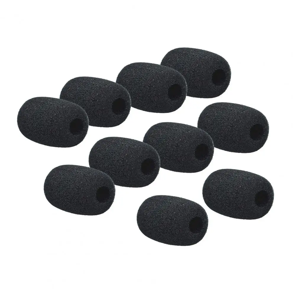

10Pcs MIC Windshield Foam Replaceable Wind-proof Soft Plosives Reduction Lapel MIC Sponge Cap for Recording Microphone Accessory