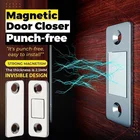 Невидимый магнитный дверной закрыватель без отверстий, сильные защелки шкафа, магнитные дверные ограничители, ультратонкий раздвижной шкаф, Прямая поставка