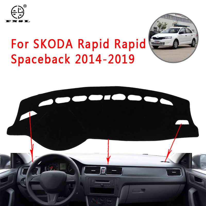 PNSL коврик для приборной панели автомобиля SKODA Rapid Spaceback 2014-2019 противоскользящий