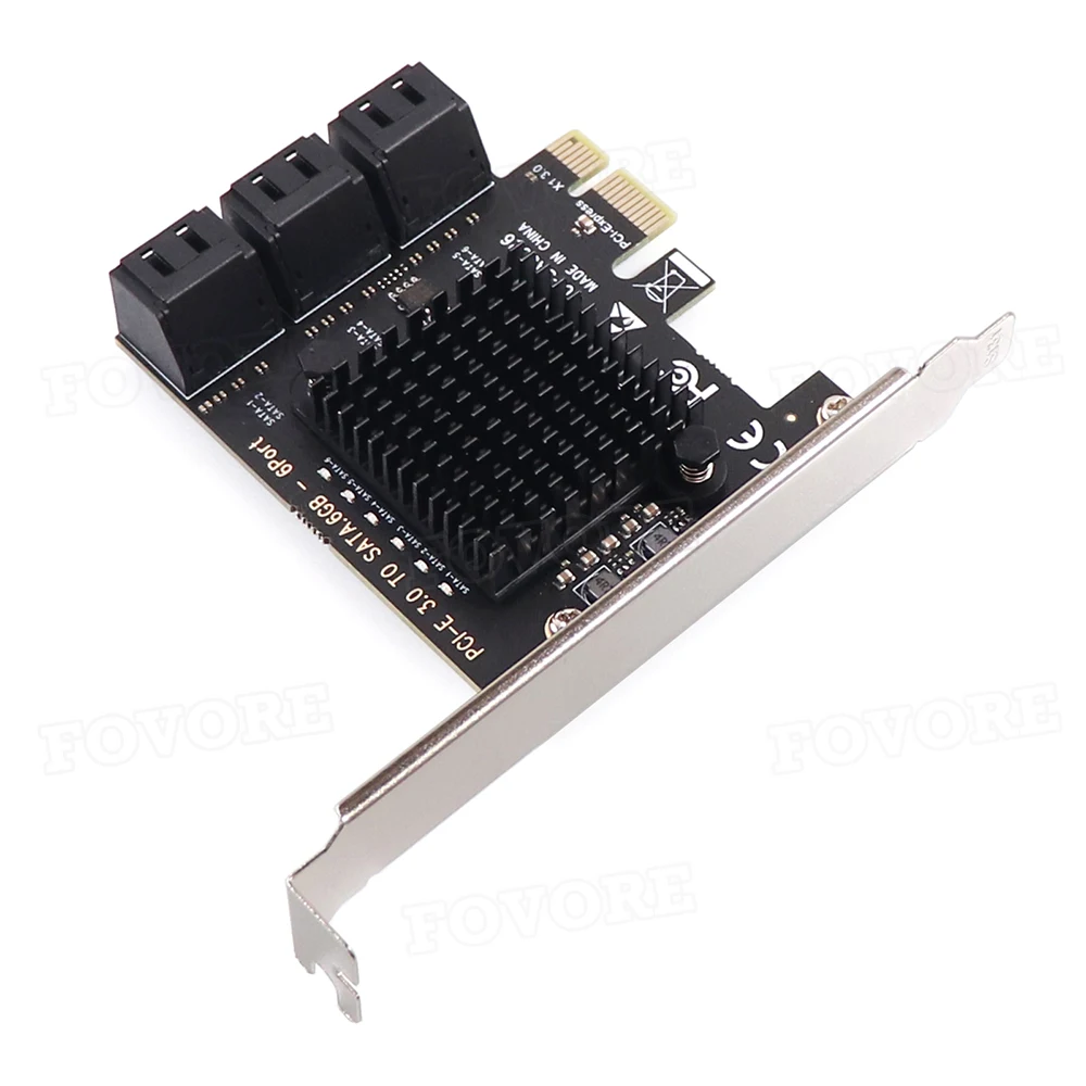 6 Ports SATA 3 III 3.0 Gbps SSD to PCIe Adapter PCI-e PCI Express x1 Controller Board Expansion Card Support x4 x6 x8 x16 | Компьютеры и