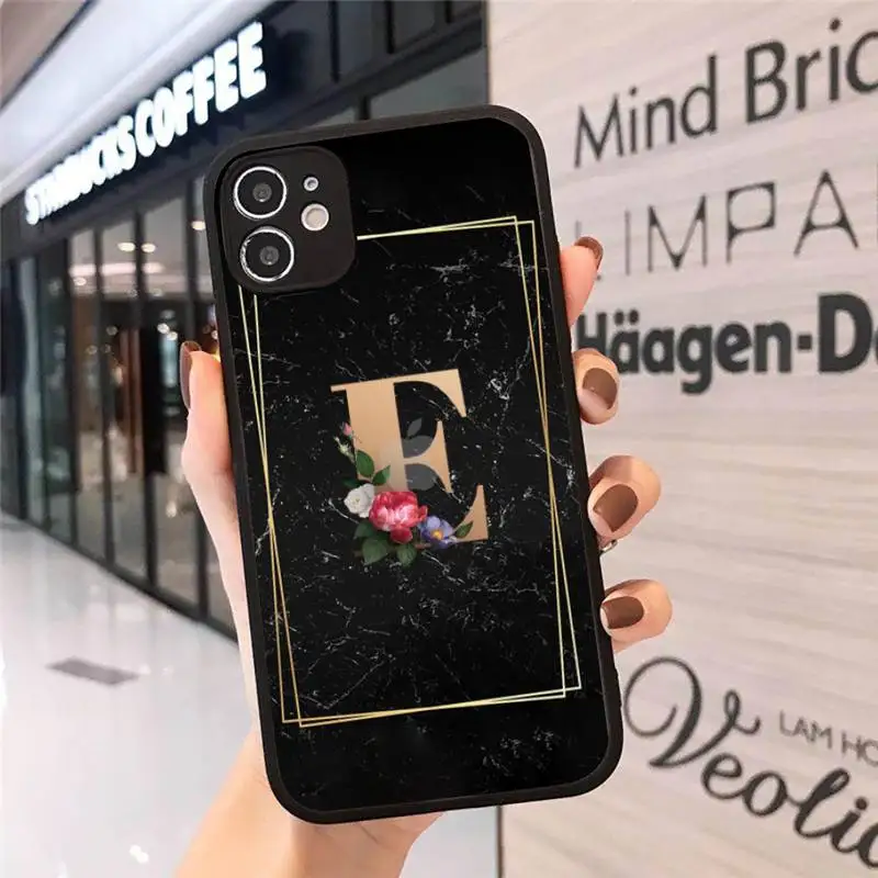 

Fashion Tides 26 Letter A-Z Phone Case matte transparent For iphone 7 8 11 12 plus mini x xs xr pro max cover