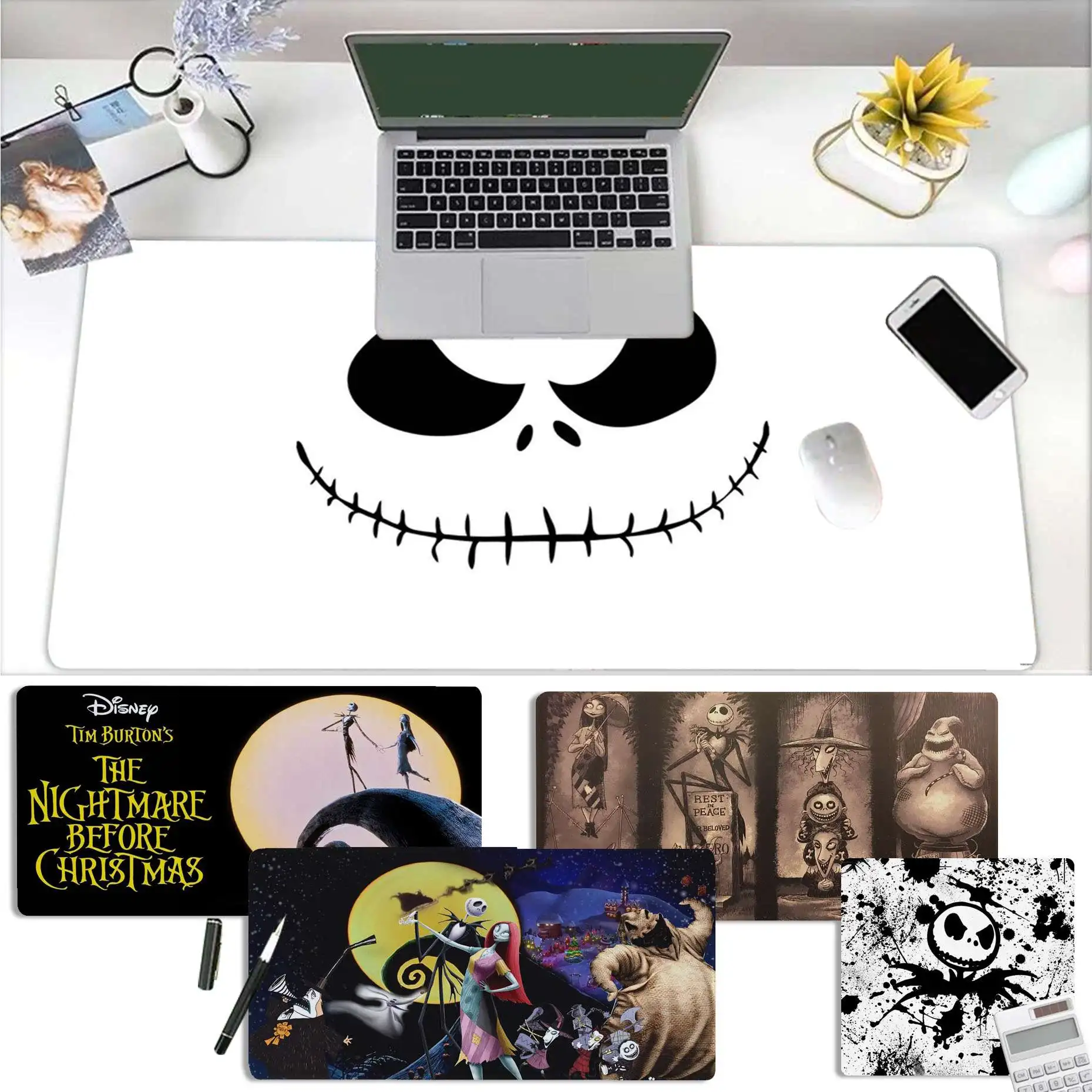 

Disney The Nightmare Before Christmas Keyboards Mat Rubber Gaming mousepad Desk Mat Size for large Edge Locking Pad