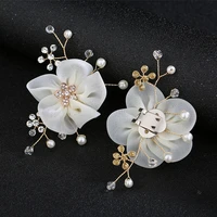 2pcs shoe clip floral simulated pearl mini decoration women sandals charms flower clips shoes buckle fashion elegant accessories