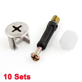 

10pcs Furniture Side Connecting 15x14mm Cam Fitting Dowel Set Screw Pre-inserted Nut Dowels connector Assembly Hot Sale
