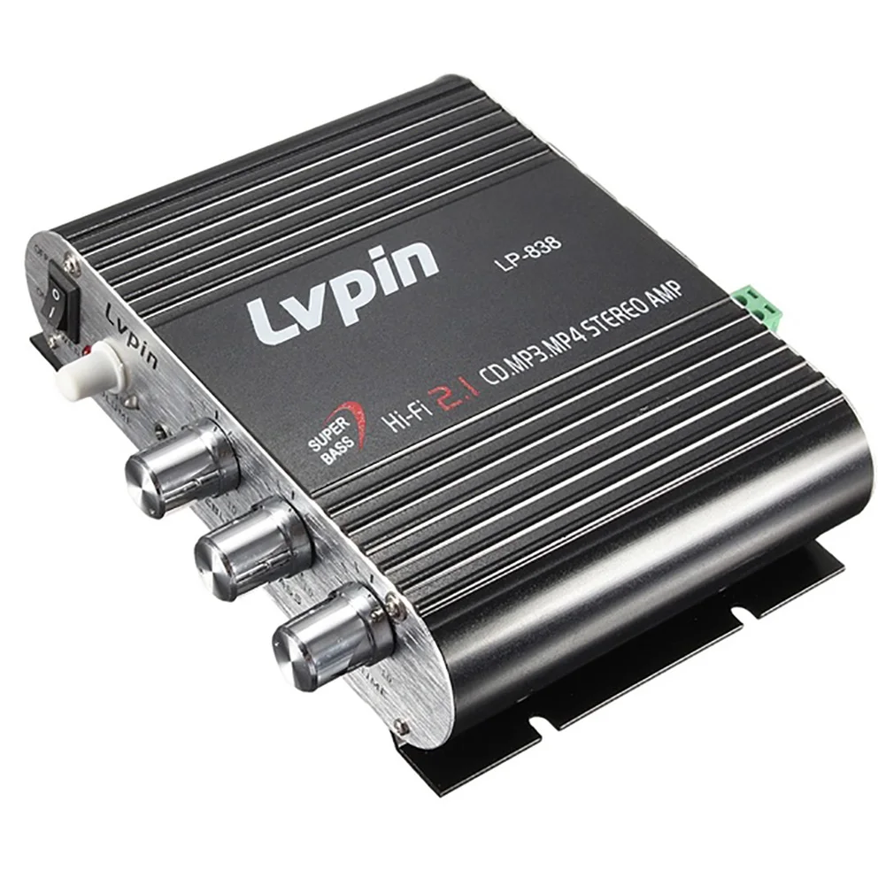 2020 Lvpin838 12 В Super Bass HiFi CD MP3 MP4 автомобильное радио 2 1 каналов стерео усилитель