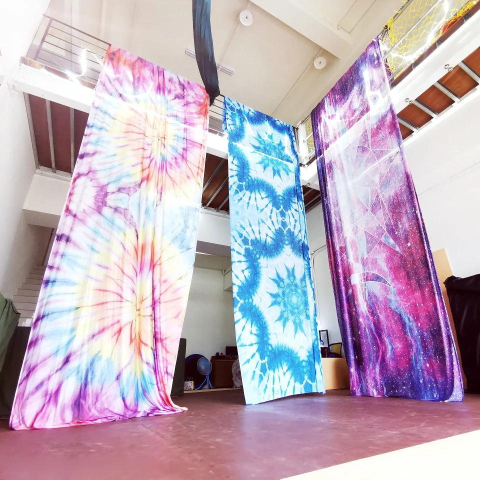 12 ярдов/11 м летающие воздушные шелки премиум-класса для домашней йоги Омбре