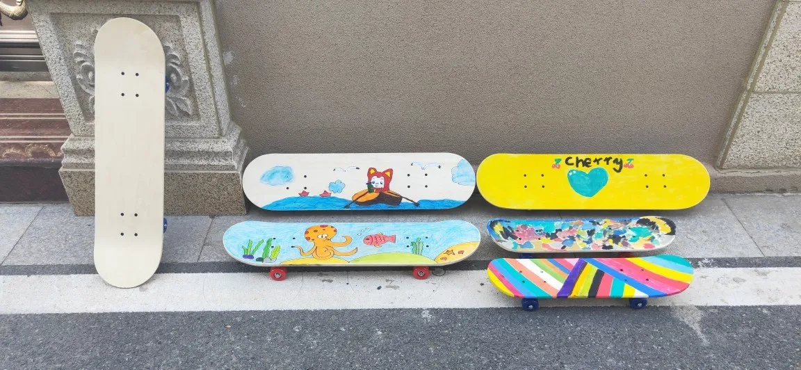 60*15 см Детский скейтборд 7 слоев китайского клена, Skatebooards DIY скейт Booard украшения Панели светильник деревянный двойным рокером