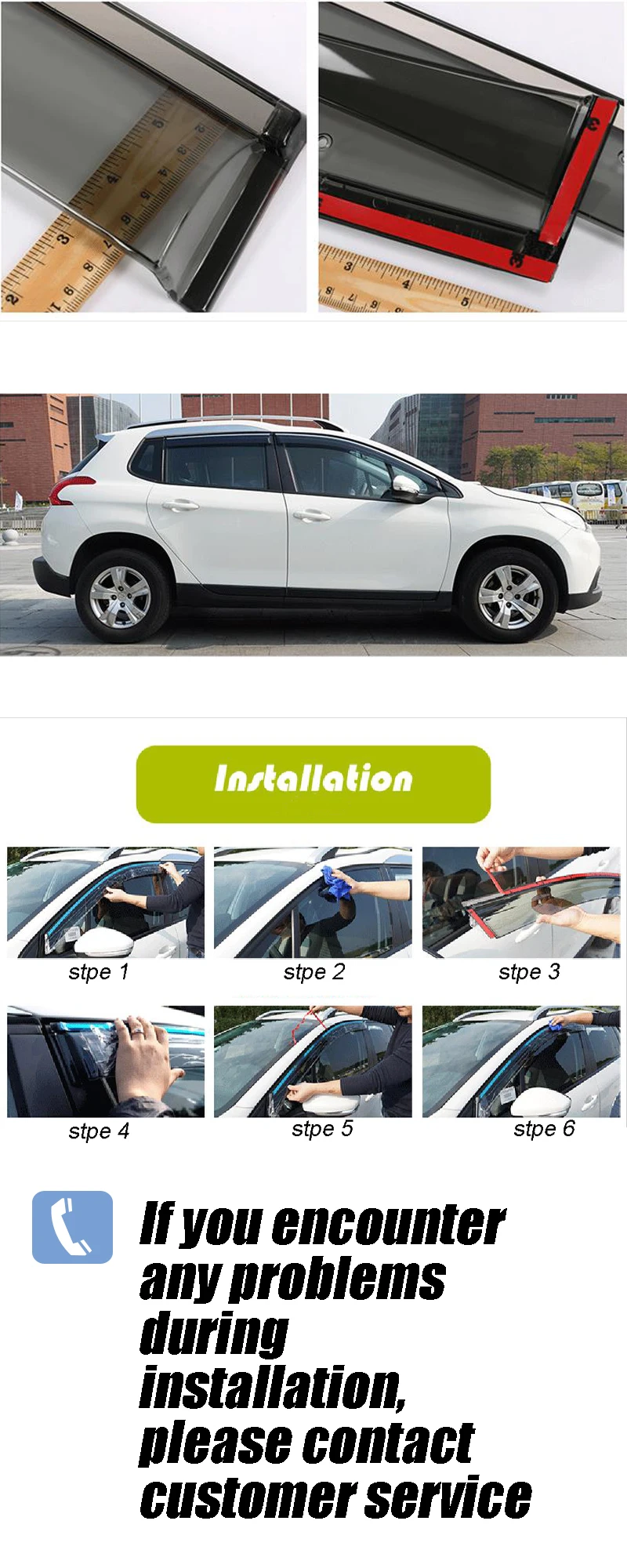 Для TOYOTA Previa/Hlghlander/Kluger/Corolla EX/Crown/Rain Guard/Guard Smoke Window дождевик ветровой козырек 4 шт./1 комплект 2001