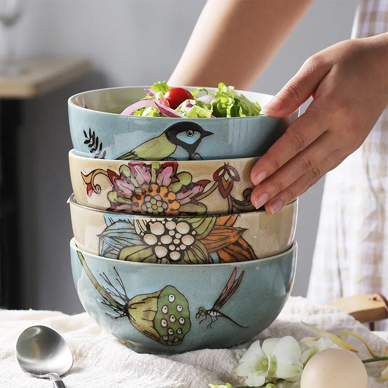 7 дюймовая миска для салата и лапши из говядины индивидуальная керамическая