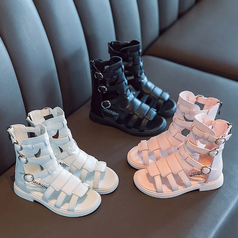 

Soft Unisex Summer Sandals Sandalias Kids shoes Soft For Children's Girl's leather shoes Children Dance shoe British