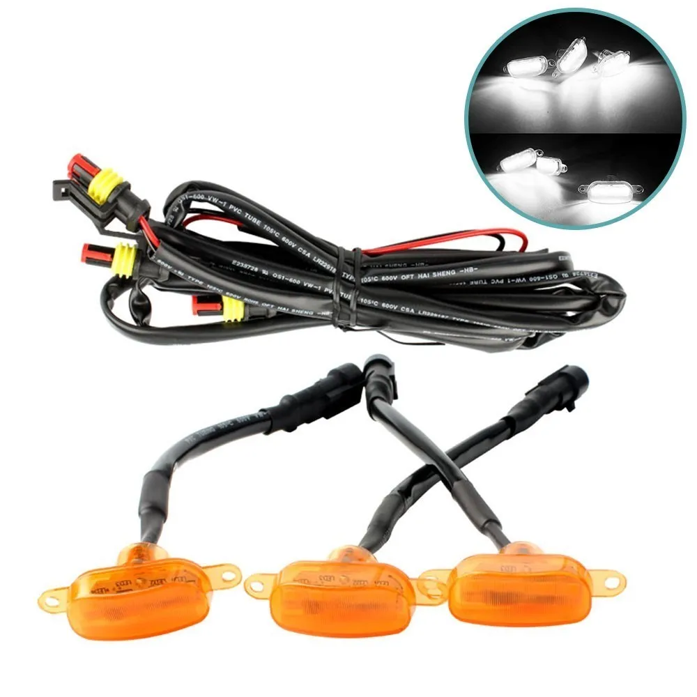 

3pcs LED Grille Lights 12V Front Grille Lighting Car Lights for Ford F-150 2017-2019 Trucks Off-road Wheel Eyebrow Warning Lamp